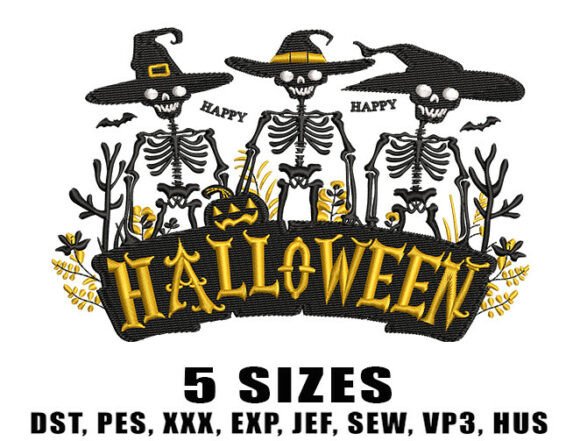 Boy Skeleton Embroidery Designs: A Festive Touch for Halloween Gifts