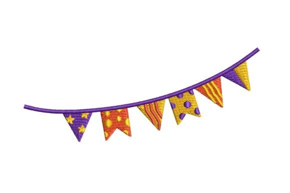 Colorful Festive Bunting Banner Embroidery Design Review