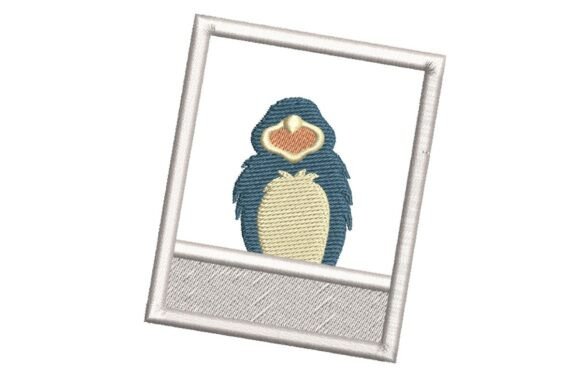 Cute Baby Bird in Photo Frame Embroidery Design