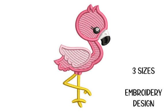 Flamingo Summer Embroidery Design