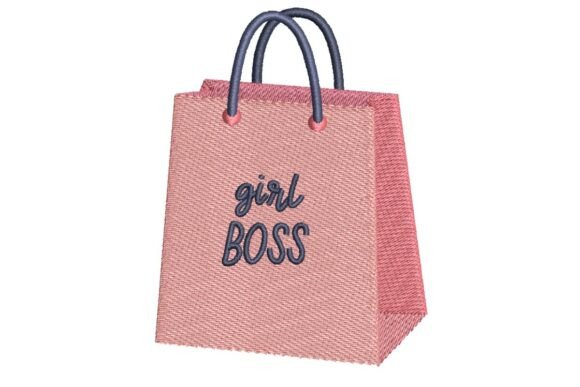 Girl Boss Shopping Bag Embroidery Design