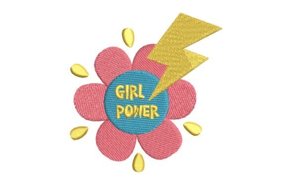 Girl Power Flower with Lightning Bolt Embroidery Design Review