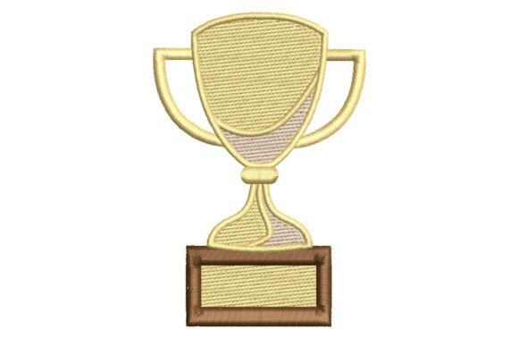 Golden Champion's Trophy Embroidery Design