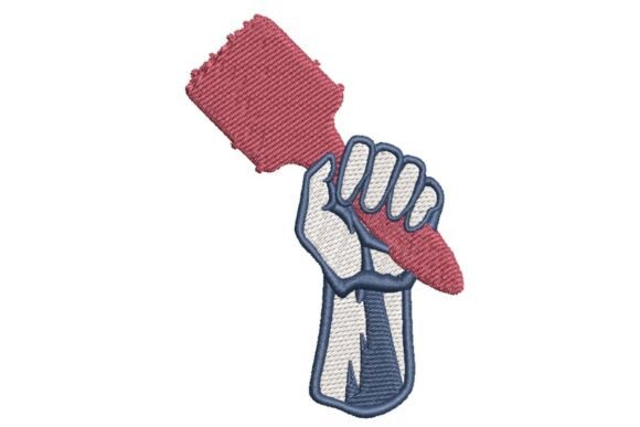 Labor Day Fist with Painter's Brush Embroidery Design Review