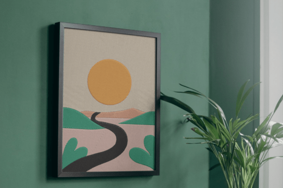 Minimalist Sunset Embroidery Design