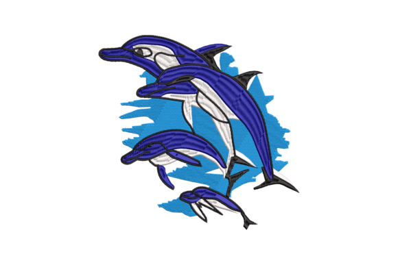 Playful Dolphin Embroidery Design: A Seasonal Splash of Joy