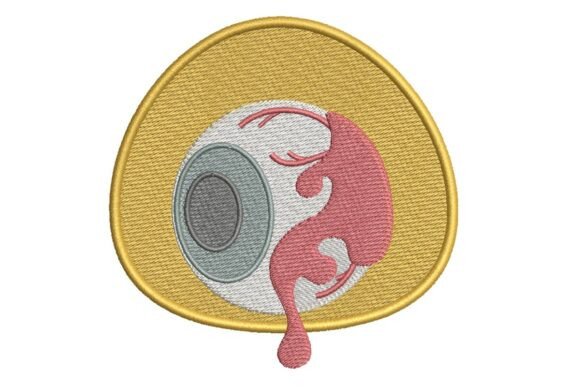 Stylized Eyeball with Optic Nerve Embroidery Design Review