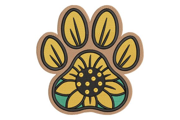 Sunflower Paw Embroidery Design: A Versatile Branding Choice