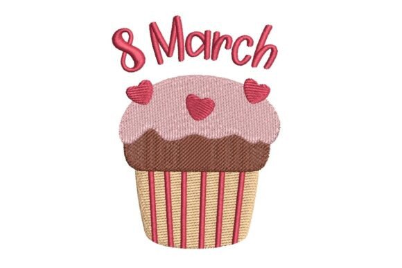 Sweet 8 March Cupcake Embroidery Design