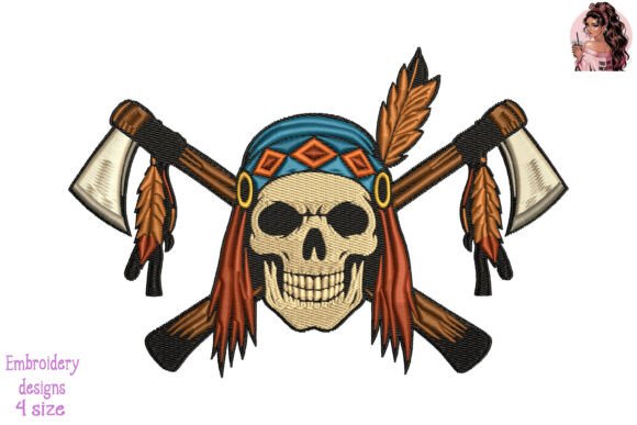 Warrior Spirit Skull Embroidery: Bold Branding for Small Business Merch